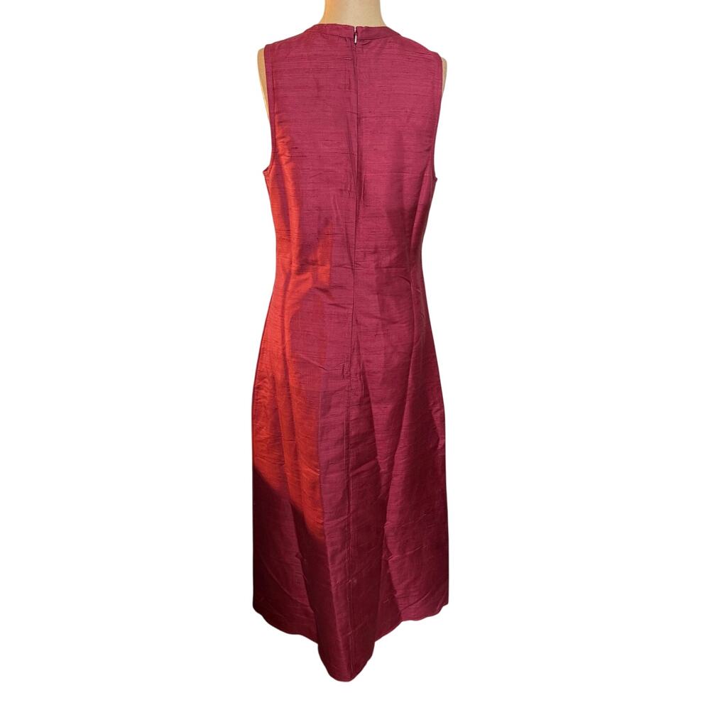 Julia Armory Dress Jane 100% Dupioni Silk Sleeveless Column Maxi size Small - Picture 7 of 10